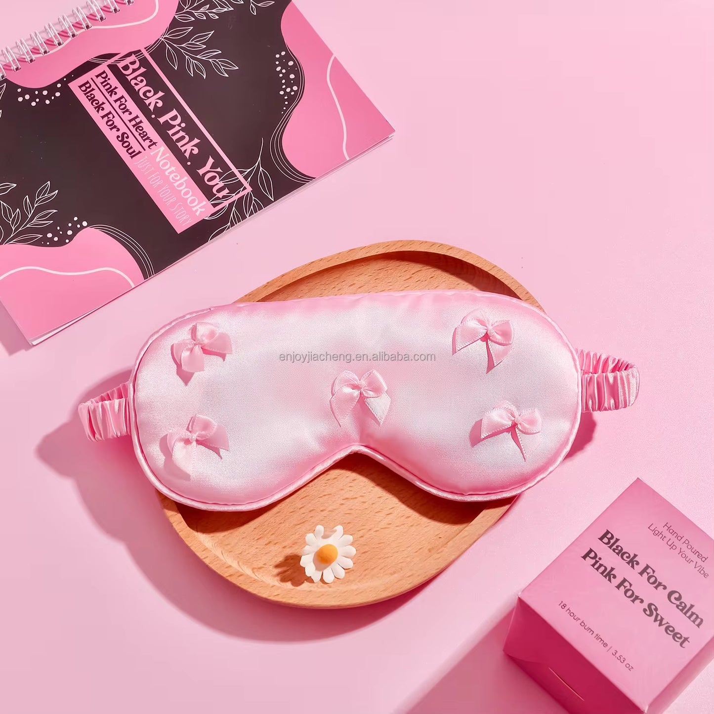 Luxury Self-Care Gift Box for Women – Pink Gift Hamper with 40oz Tumbler, Scented Candle, Notebook, Sleep Mask & Spa Accessories