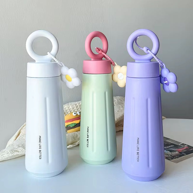 Water Bottle - Insulated Flower Handle Water Bottle | Bend the Trend