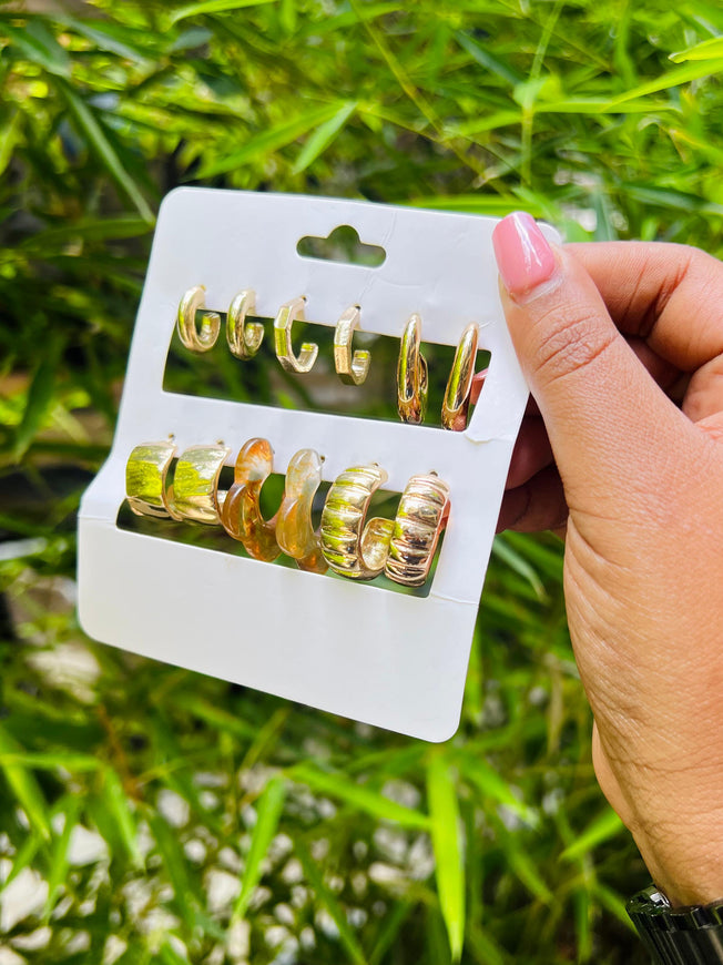 Egyptian Earrings - Hieroglyphic Motif Drop and Hoop Set | Bend the Trend