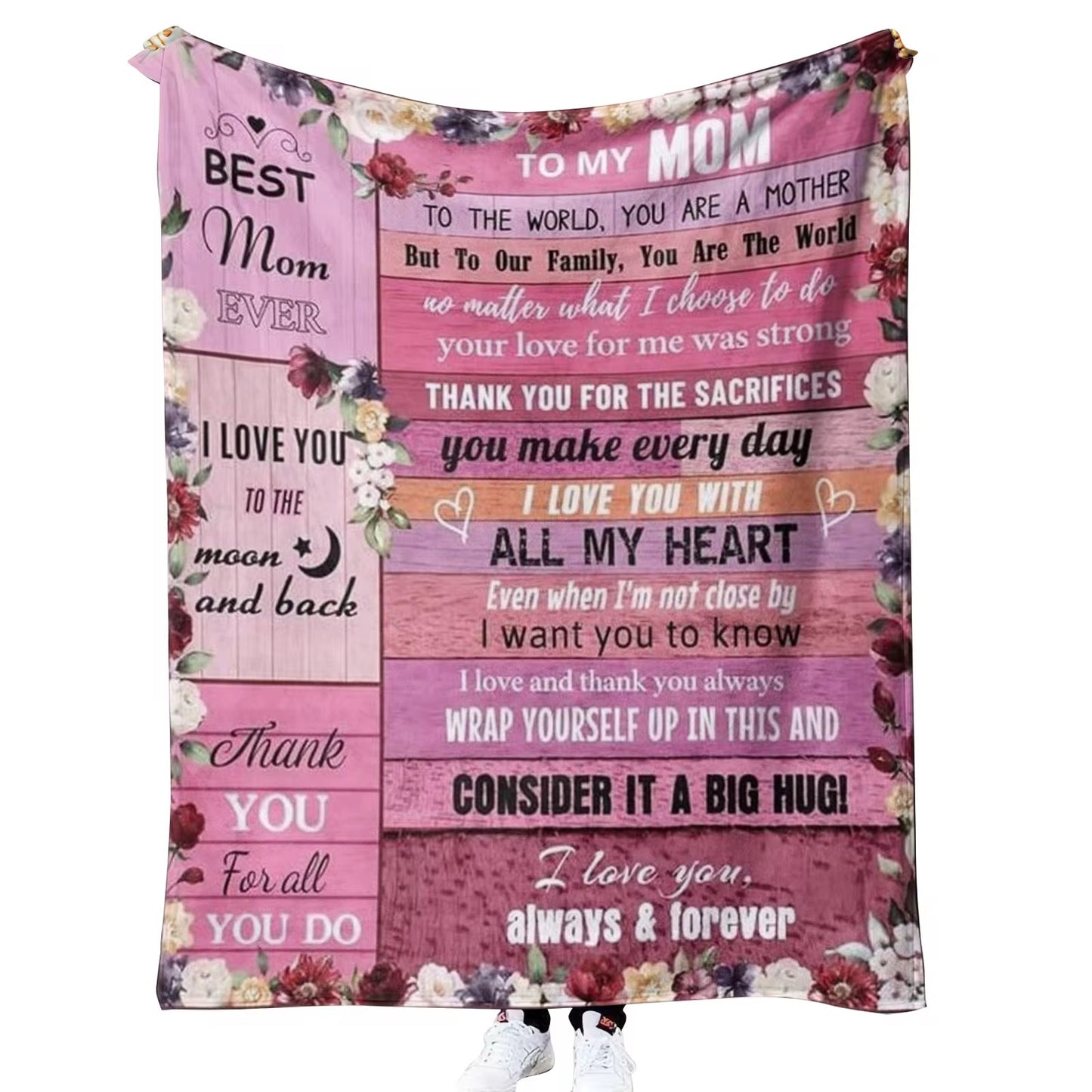 A Big Hug for Mom Blanket,Mothers Day Gift .Blanket,Birthday Anniversary.Scarf