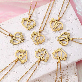 Chain Everlasting Bloom Letter Necklace,Pendant | Galentines | Valentines | birthday