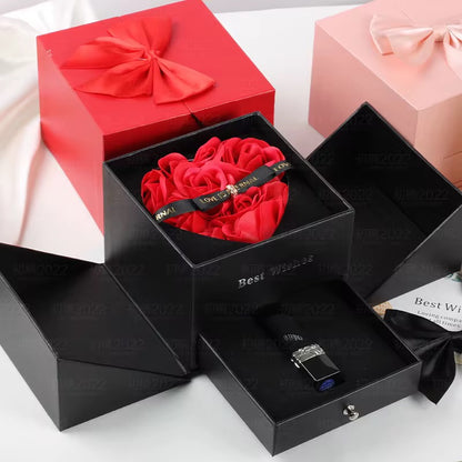 The Eternal Love Keepsake Box.Gift set ,Gift package ,Valentines Earrings and Chain,Jewelry Galentines The love set