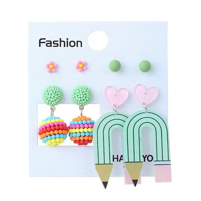 Earring Set Colorful pen ,Studs ,ball dangling earring earrings