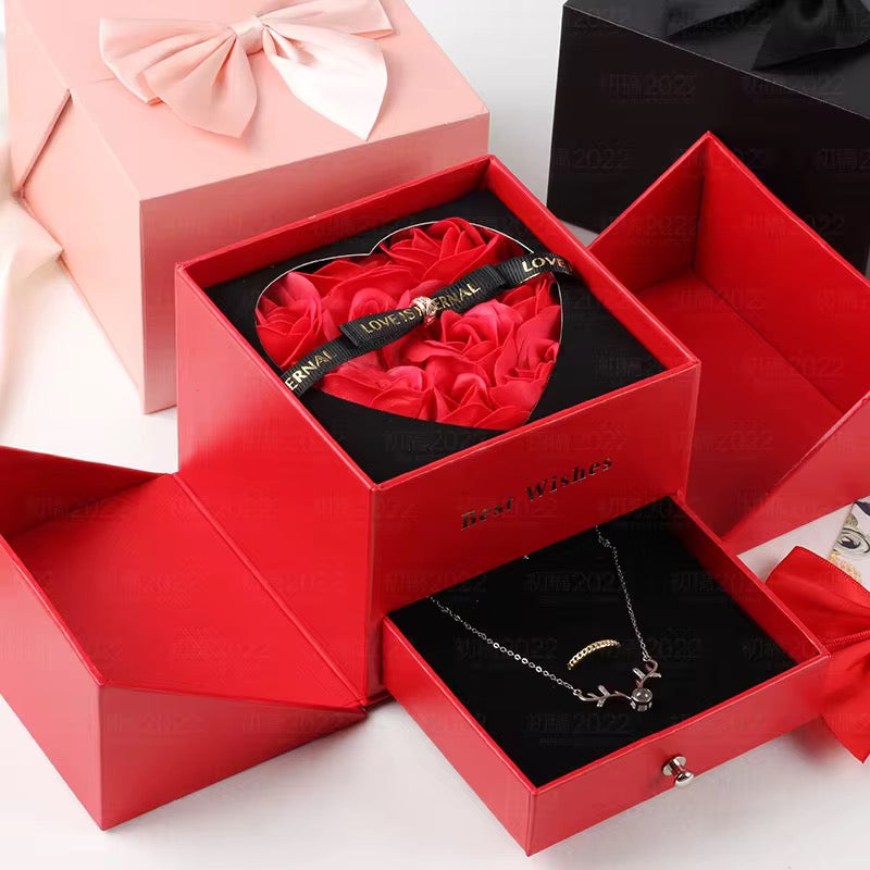 The Eternal Love Keepsake Box.Gift set ,Gift package ,Valentines Earrings and Chain,Jewelry Galentines The love set