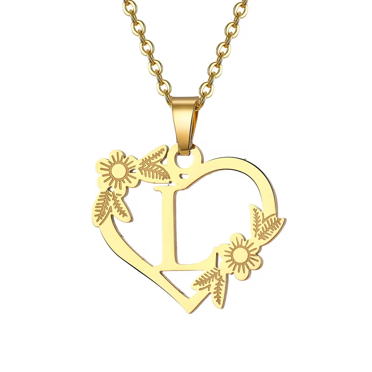 Chain Everlasting Bloom Letter Necklace,Pendant | Galentines | Valentines | birthday