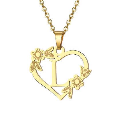 Chain Everlasting Bloom Letter Necklace,Pendant | Galentines | Valentines | birthday