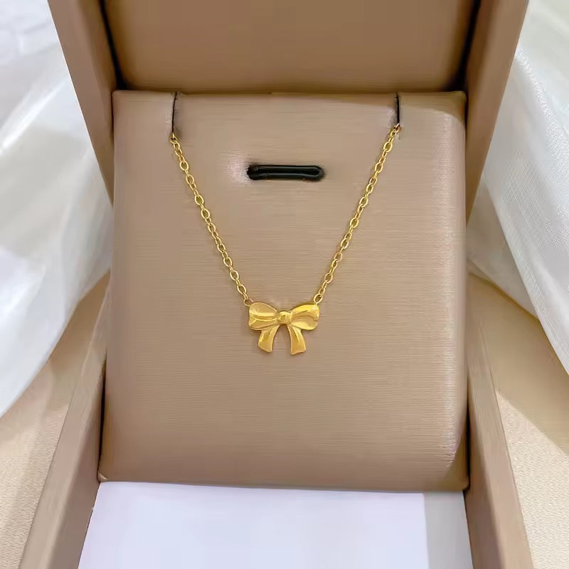 Necklace Chain Golden Bow Necklace