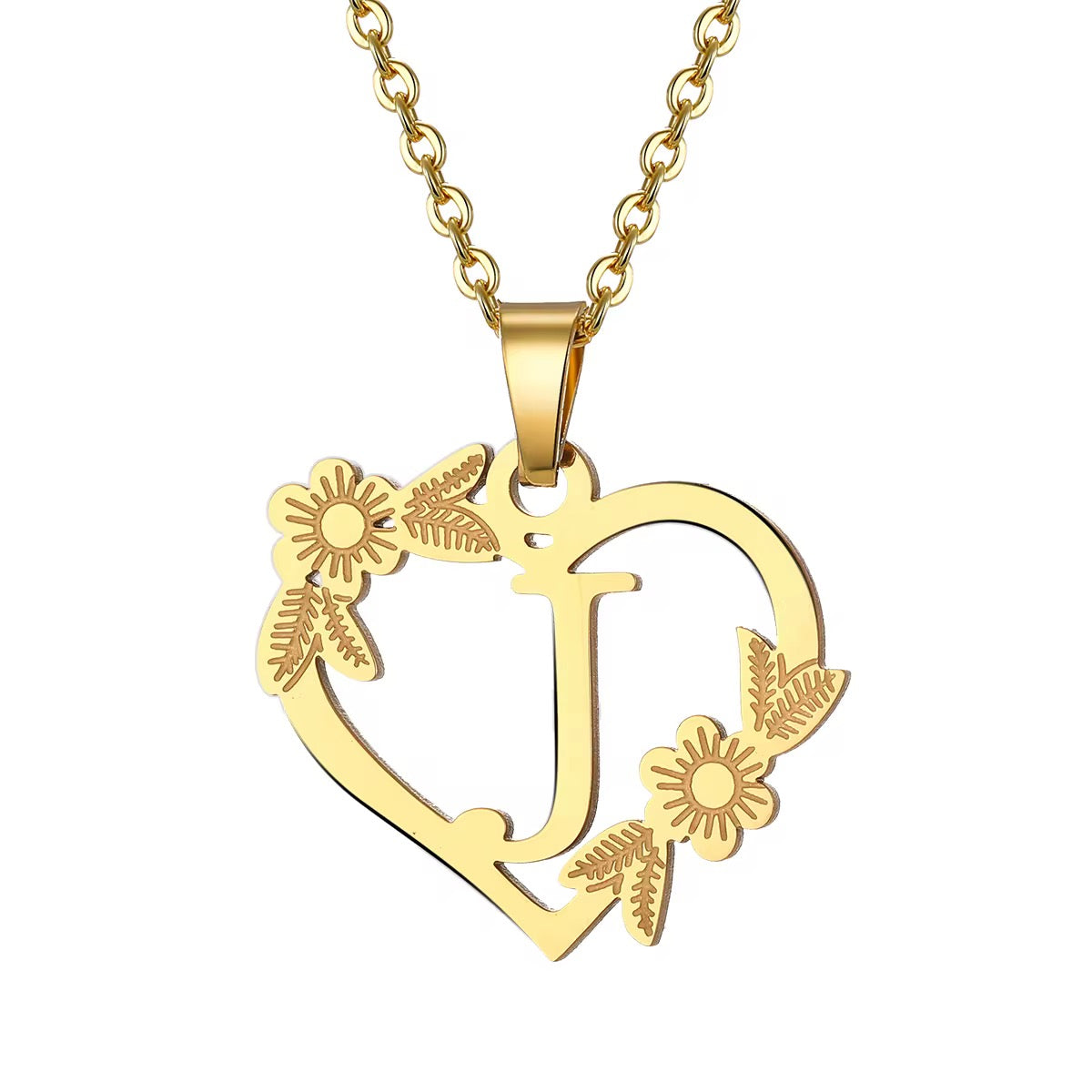 Chain Everlasting Bloom Letter Necklace,Pendant | Galentines | Valentines | birthday