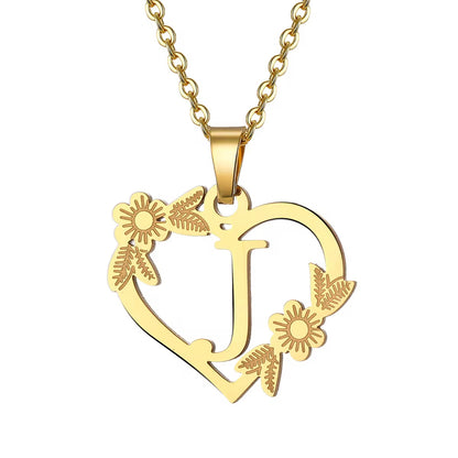 Chain Everlasting Bloom Letter Necklace,Pendant | Galentines | Valentines | birthday