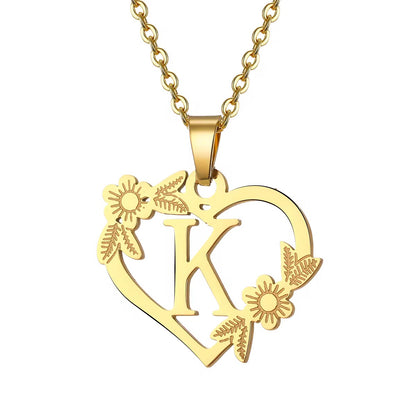 Chain Everlasting Bloom Letter Necklace,Pendant | Galentines | Valentines | birthday