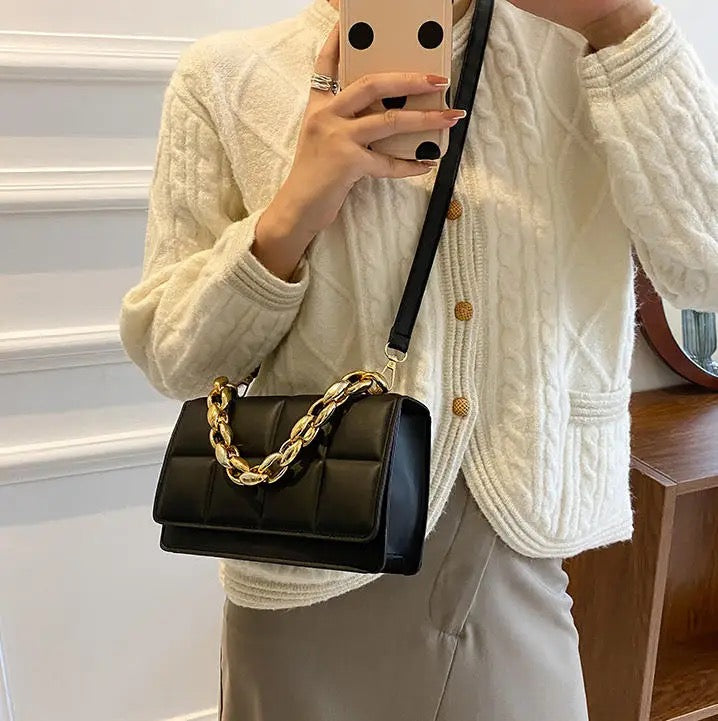 Women's Crossbody Bag - Square Embossed Flap Bag | Bend the Trend