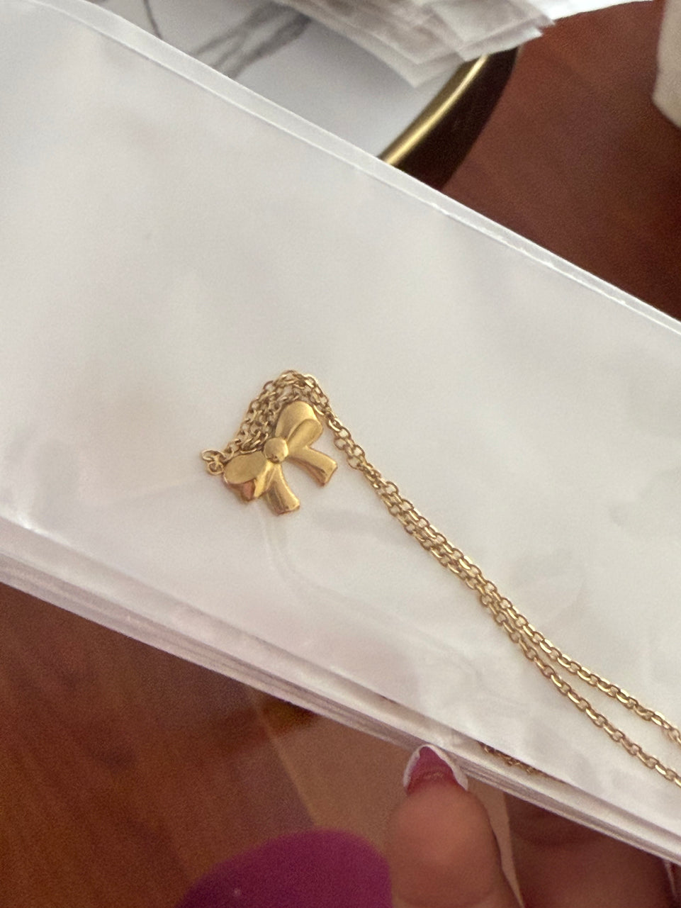 Chain The Golden Bow Necklace.Valentines|Galentines