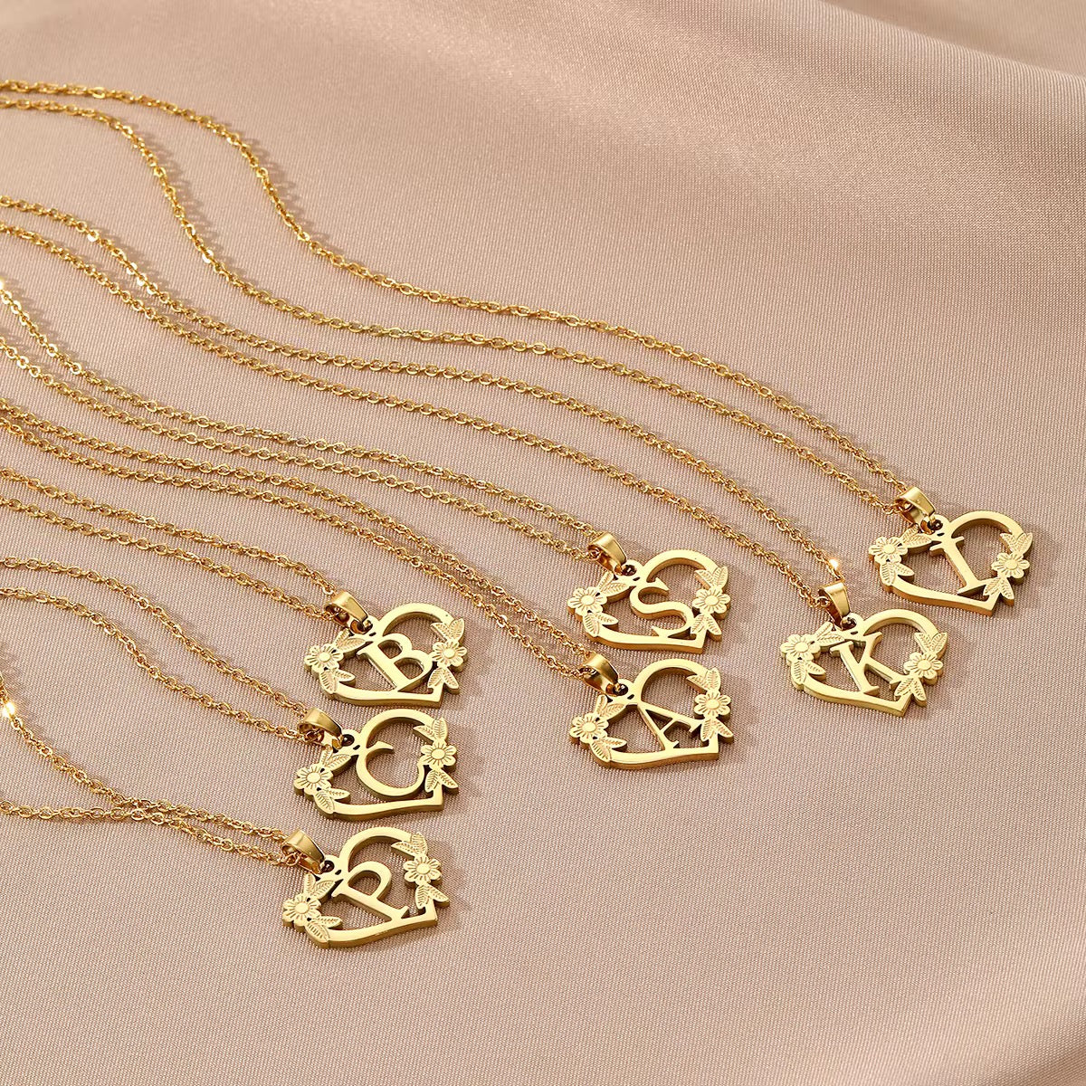 Chain Everlasting Bloom Letter Necklace,Pendant | Galentines | Valentines | birthday