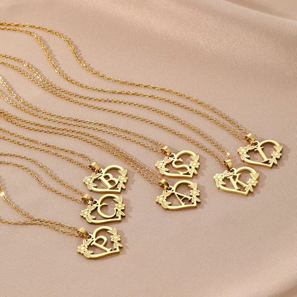 Chain Everlasting Bloom Letter Necklace,Pendant | Galentines | Valentines | birthday