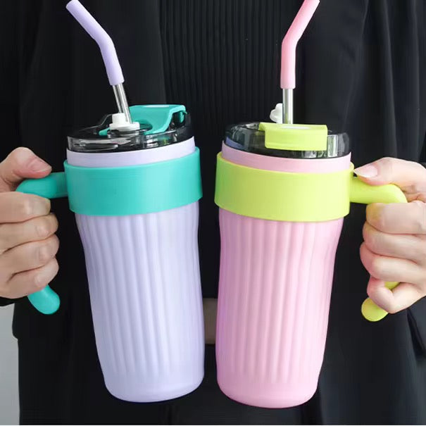 Tumbler multi-Colored Sip & Go Jumbo Tumbler – With Handle & Straw