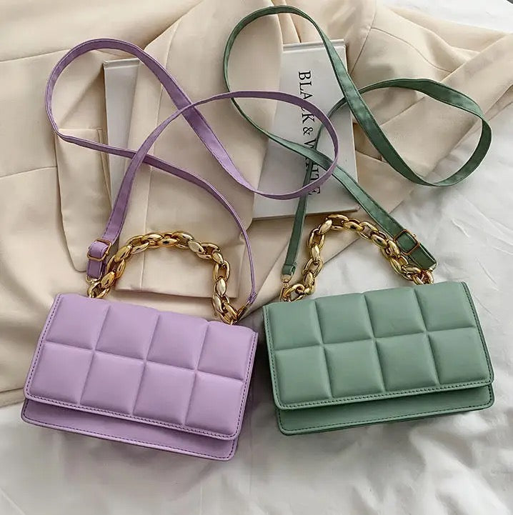 Women's Crossbody Bag - Square Embossed Flap Bag | Bend the Trend