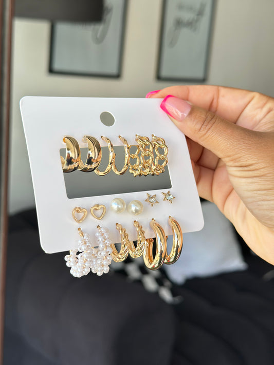 Earring Set loop star mix