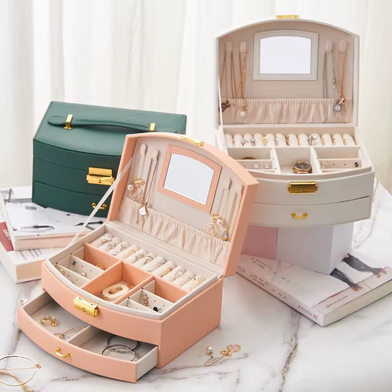 Jewelry Box - Blush Pink Jewelry Organizer with Mirror | Bend the Trend