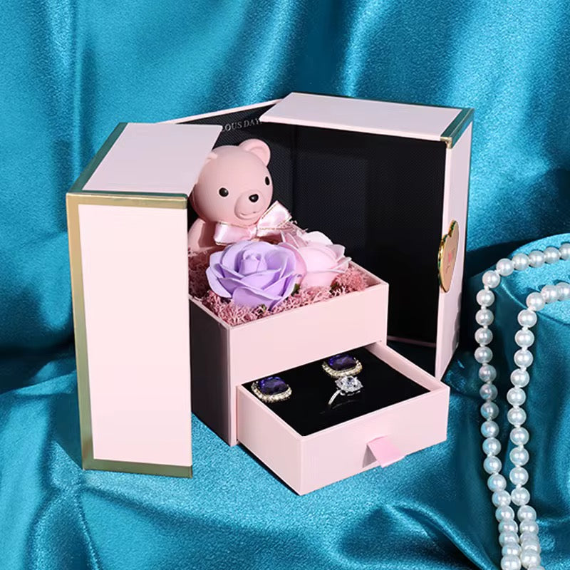 Signature Floral Keepsake Box, Bloom & Treasure Gift Box, Luxury Flower Gift Box with Hidden Drawer Galantines | Valentines | Gift set