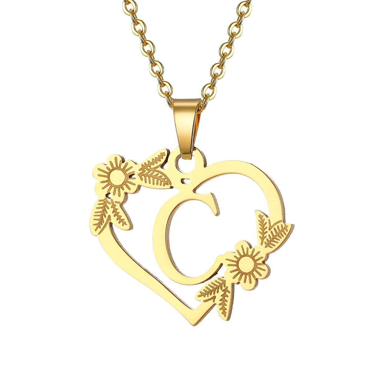 Chain Everlasting Bloom Letter Necklace,Pendant | Galentines | Valentines | birthday