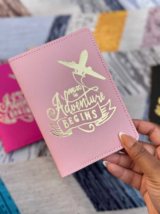 Passport cover Adventure Begins Travel accessories