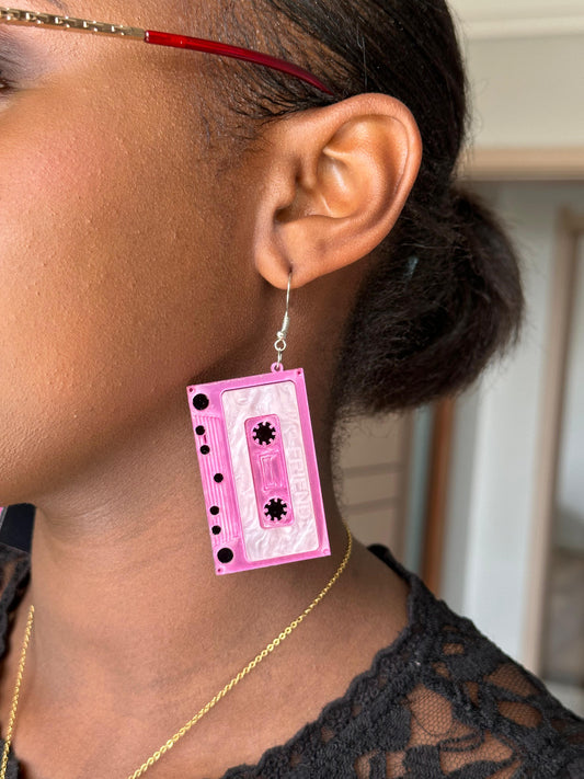 Mixtape cassette earrings