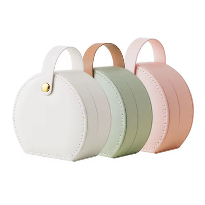 Travel Jewelry Case - Round Leather Jewelry Organizer | Bend the Trend
