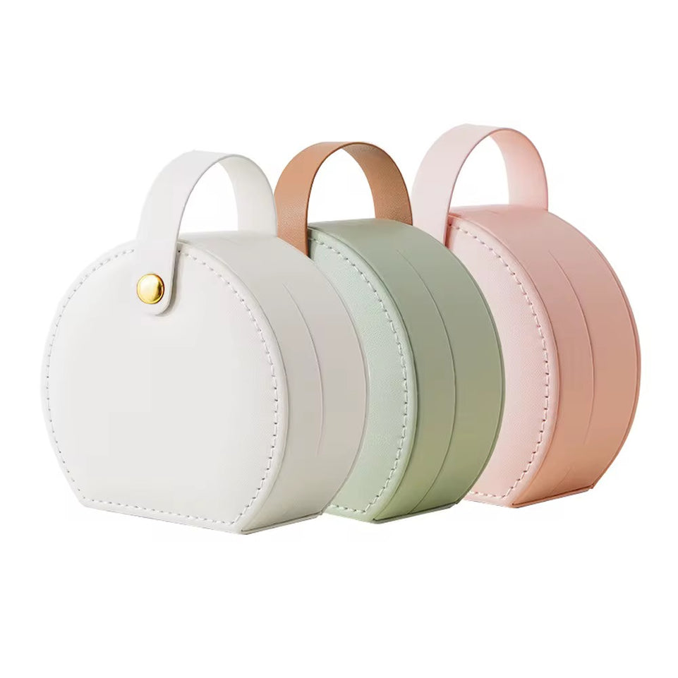 Travel Jewelry Case - Round Leather Jewelry Organizer | Bend the Trend