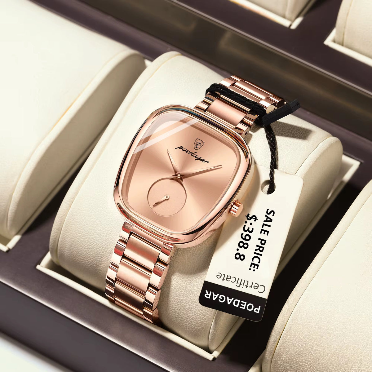 Poedgar  watch, Poedagar Elegant Ladies Watch – Rose Gold, Maroon, Green & Blue | Gift for Her