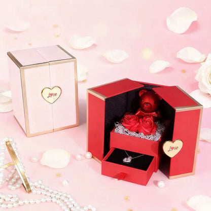 Signature Floral Keepsake Box, Bloom & Treasure Gift Box, Luxury Flower Gift Box with Hidden Drawer Galantines | Valentines | Gift set