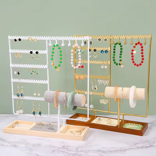 Velvet Luxe Jewelry Organizer Stand 108 hole Jewelry Container and Rack storage
