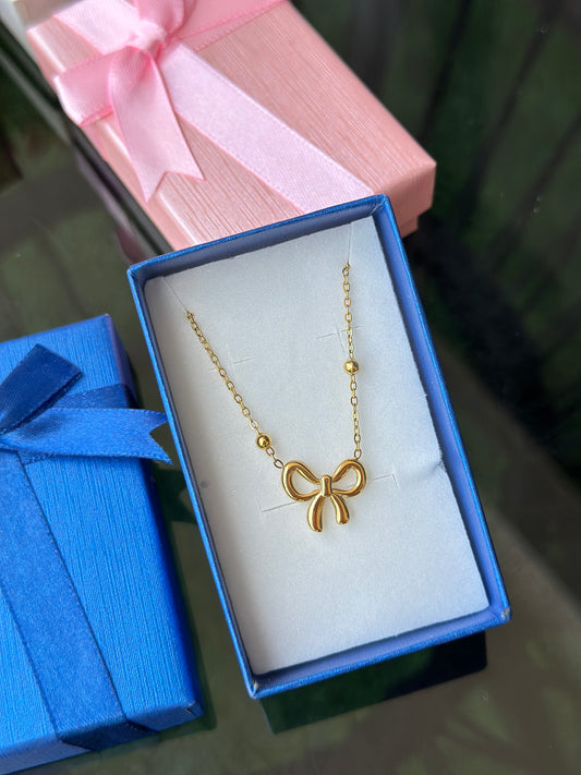 Chain Pendant Necklace stainless steel bow