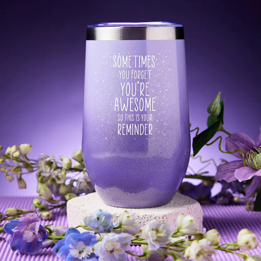 Tumbler “Awesome Reminder” Gradient Tumbler Purple