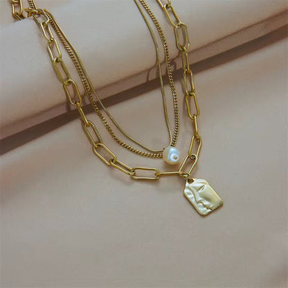Muse Layered Statement Necklace Pendant Chain