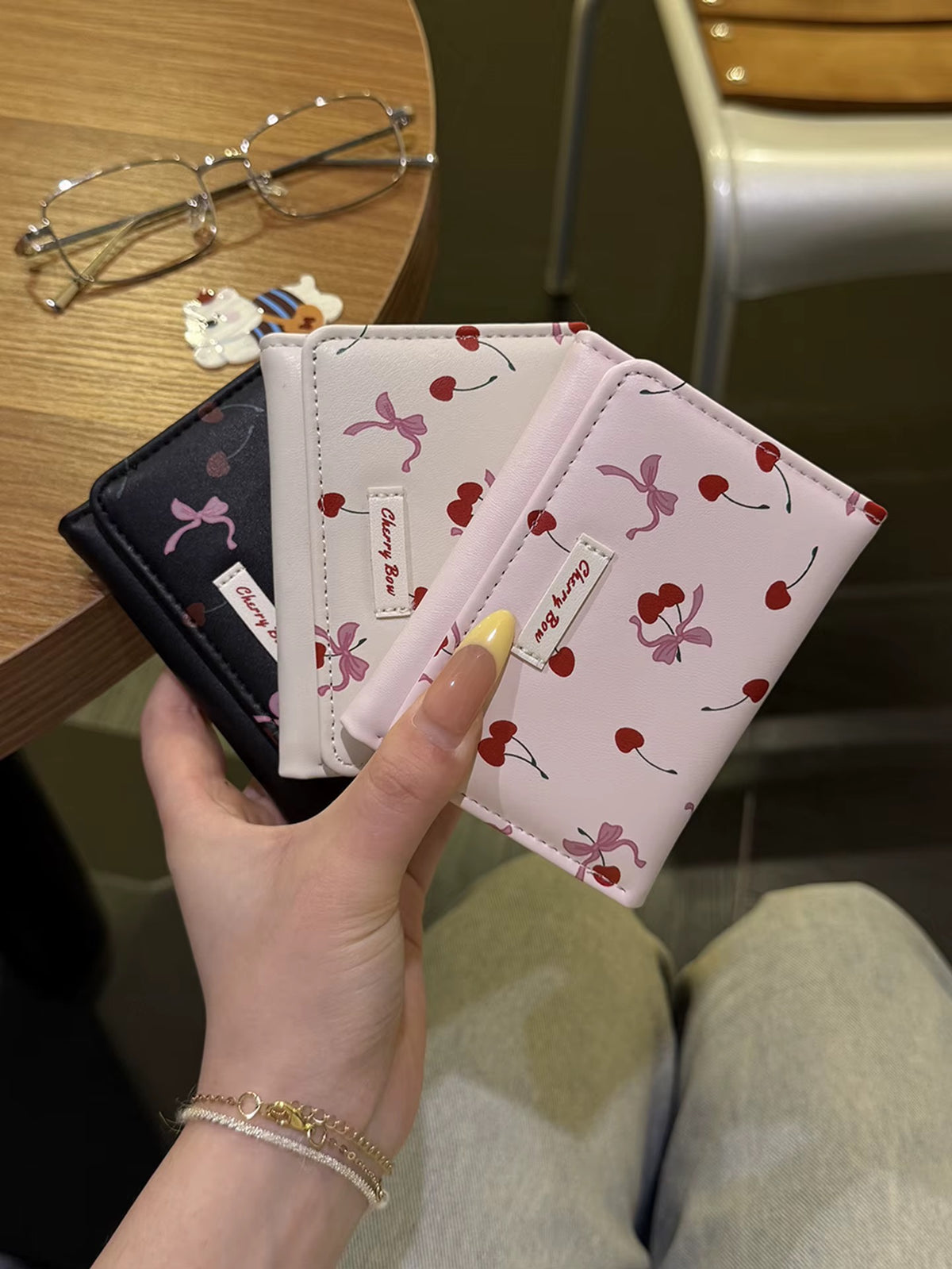 Cherry Bow Mini Wallet – Cute Cherry Print