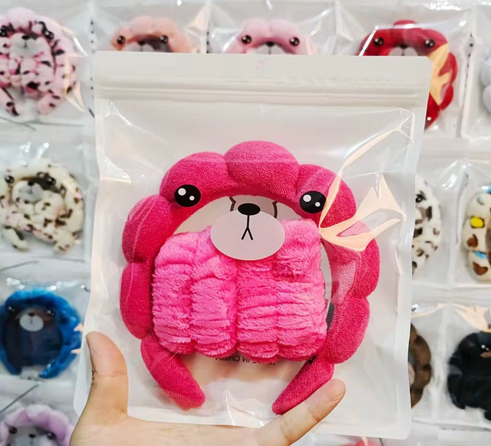 Women's Headband Set - Bear Hug Plush Headband & Wristband Combo | Bend the Trend