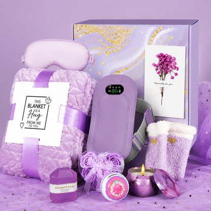 Luxury Self Care Gift Box with Heating Pad, Blanket, Candle & Spa Essentials | Perfect Birthday, Get Well Soon & Relaxation Gift