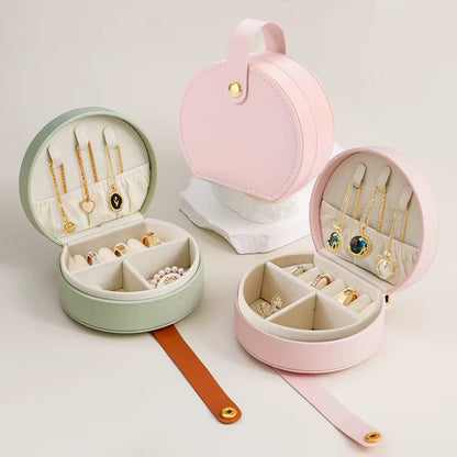 Travel Jewelry Case - Round Leather Jewelry Organizer | Bend the Trend