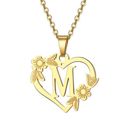 Chain Everlasting Bloom Letter Necklace,Pendant | Galentines | Valentines | birthday