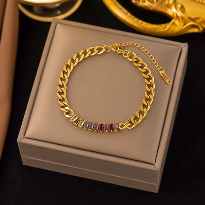 Chain Bracelet - Chunky Gold Chain Crystal Bangle | Bend the Trend