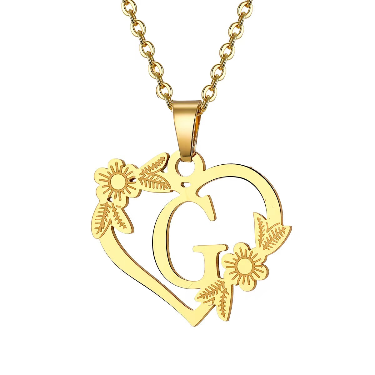 Chain Everlasting Bloom Letter Necklace,Pendant | Galentines | Valentines | birthday