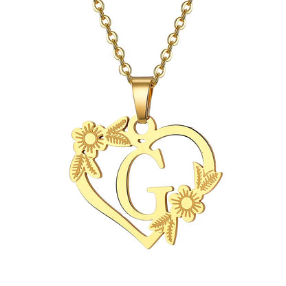 Chain Everlasting Bloom Letter Necklace,Pendant | Galentines | Valentines | birthday