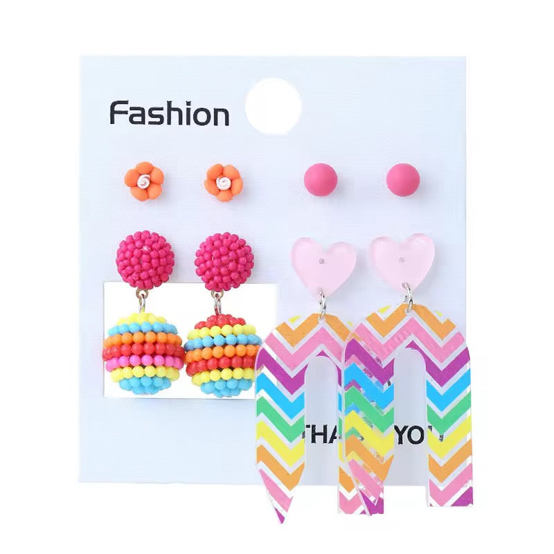 Earring Set Colorful pen ,Studs ,ball dangling earring earrings
