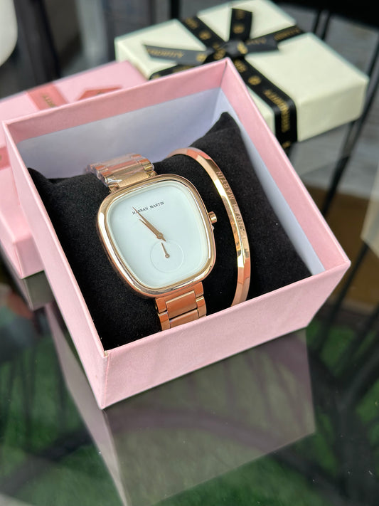 Hannah Martin Set bracelet stainless steel hypoallergenic and Watch