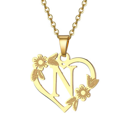 Chain Everlasting Bloom Letter Necklace,Pendant | Galentines | Valentines | birthday