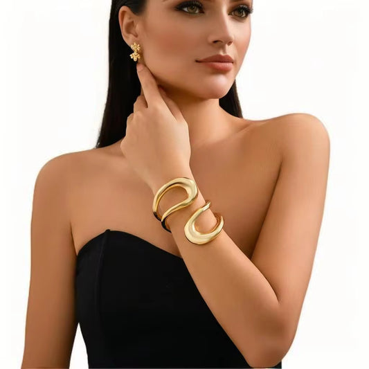 Gold Bangle - Chunky Statement Cuff Bracelet | Bend the Trend