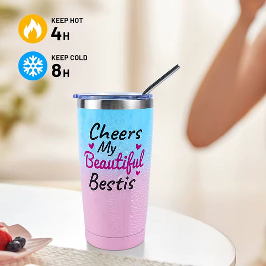 Tumbler stainless “Beautiful Bestie” Gradient Tumbler