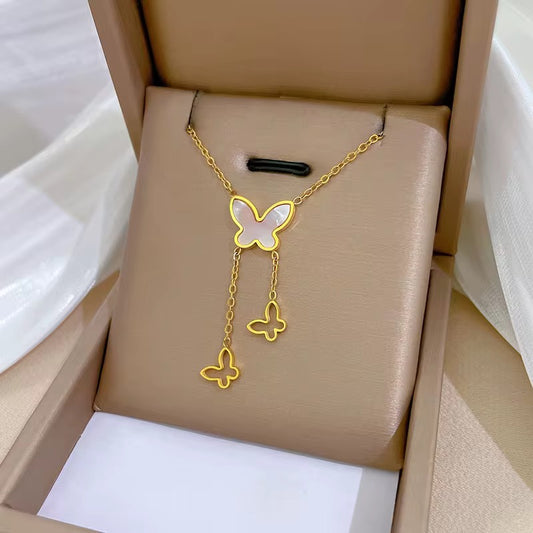 Necklace,Chain ,Flutter Charm Necklace
