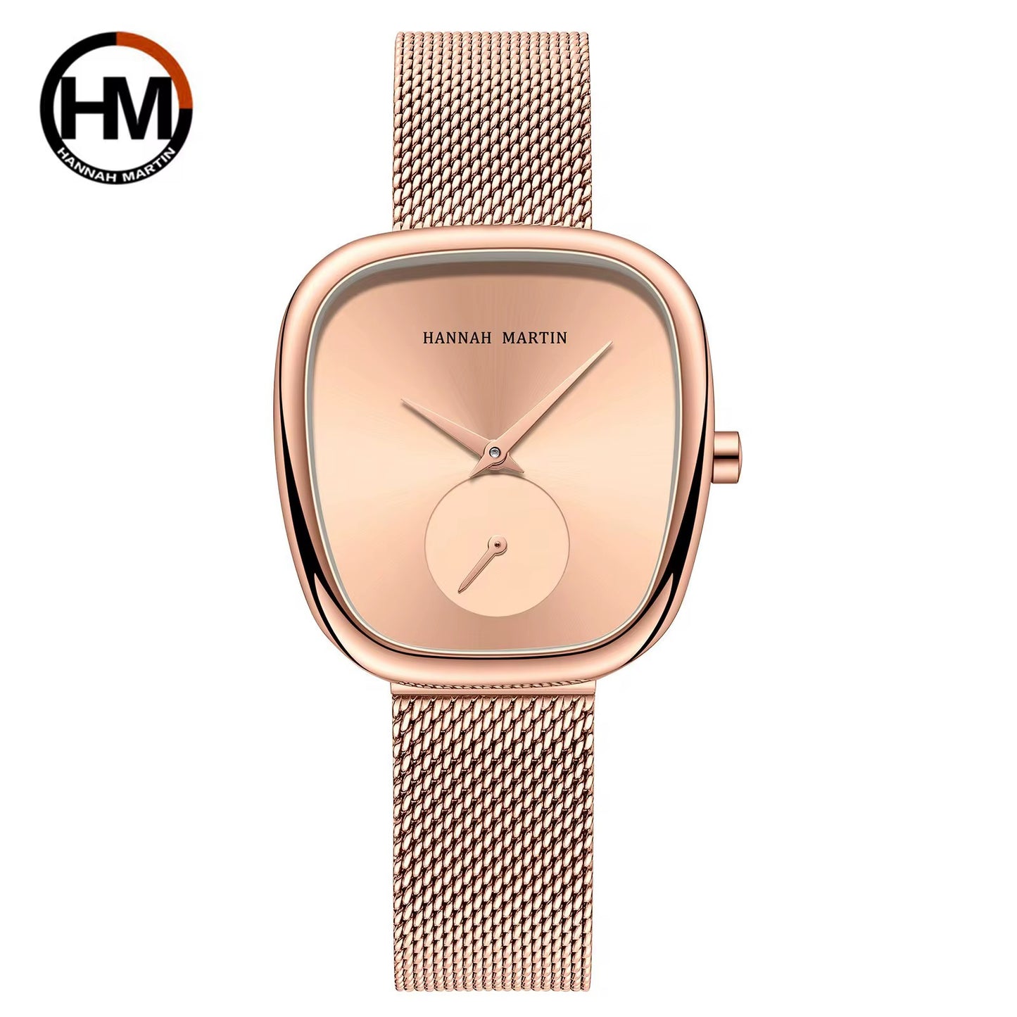Hannah Martin Luxe Curve Mesh Watch – Stainless Steel, Hypoallergenic (4 Colors)