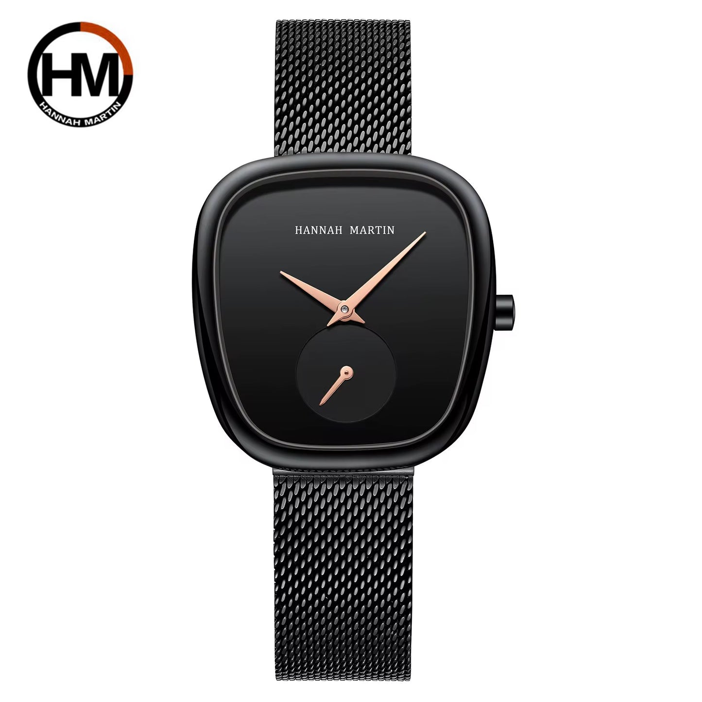 Hannah Martin Luxe Curve Mesh Watch – Stainless Steel, Hypoallergenic (4 Colors)